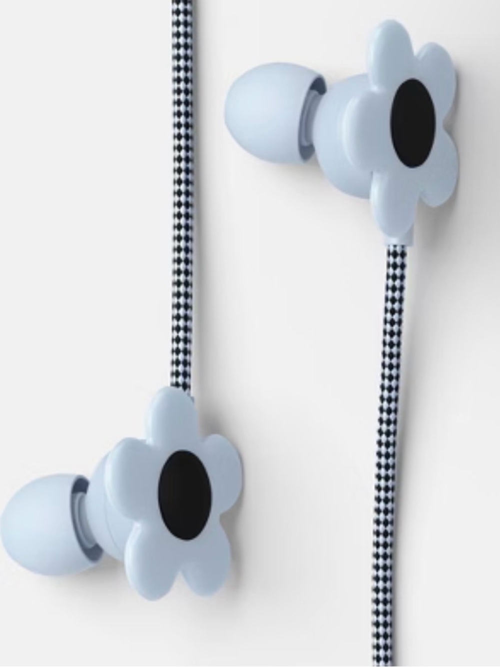 heyday White Flower Wired Earbuds with Inline Remote - Picture 2 of 3